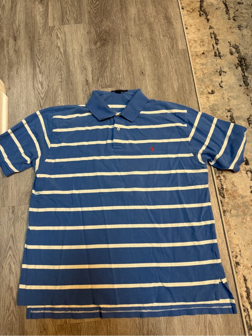 Polo Ralph Lauren Mens 3XLT Blue Striped Short Sleeve Cotton Polo Shirt Big Tall